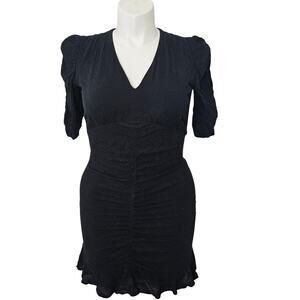 Express Black Puff Sleeve Bodycon Mini Dress - Size S